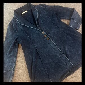 Testimony Los Angeles Reba Jacket in Dusk Faux Denim Look French Terry Size XL